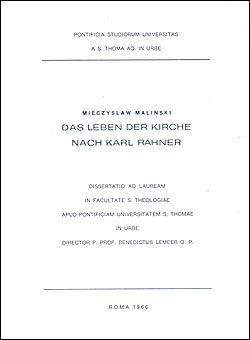 „Das Leben der Kirche nach Karl Rahner”